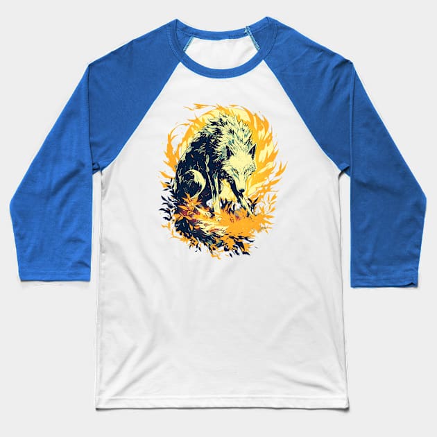 wolf Baseball T-Shirt by StevenBag